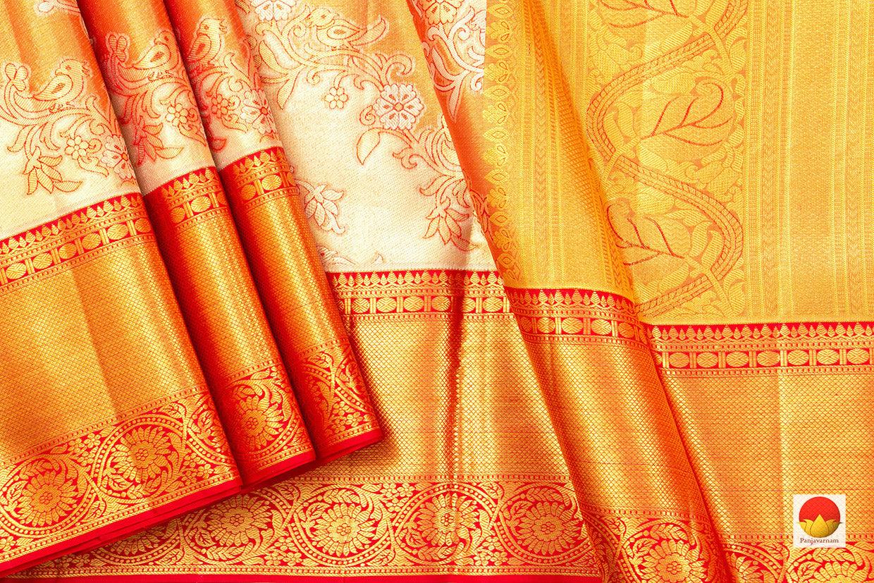 Kanchipuram Tissue Silk Saree - Handwoven Pure Silk - Pure Zari - PV NYC 486 - Silk Sari - Panjavarnam