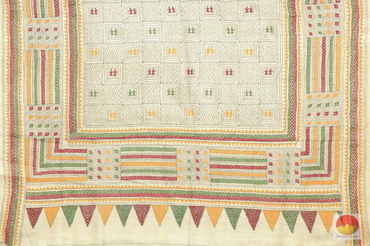 Kantha Work - Handwoven Pure Tussar Silk Saree - PT 53 Archives - Tussar Silk - Panjavarnam
