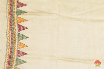 Kantha Work - Handwoven Pure Tussar Silk Saree - PT 53 Archives - Tussar Silk - Panjavarnam
