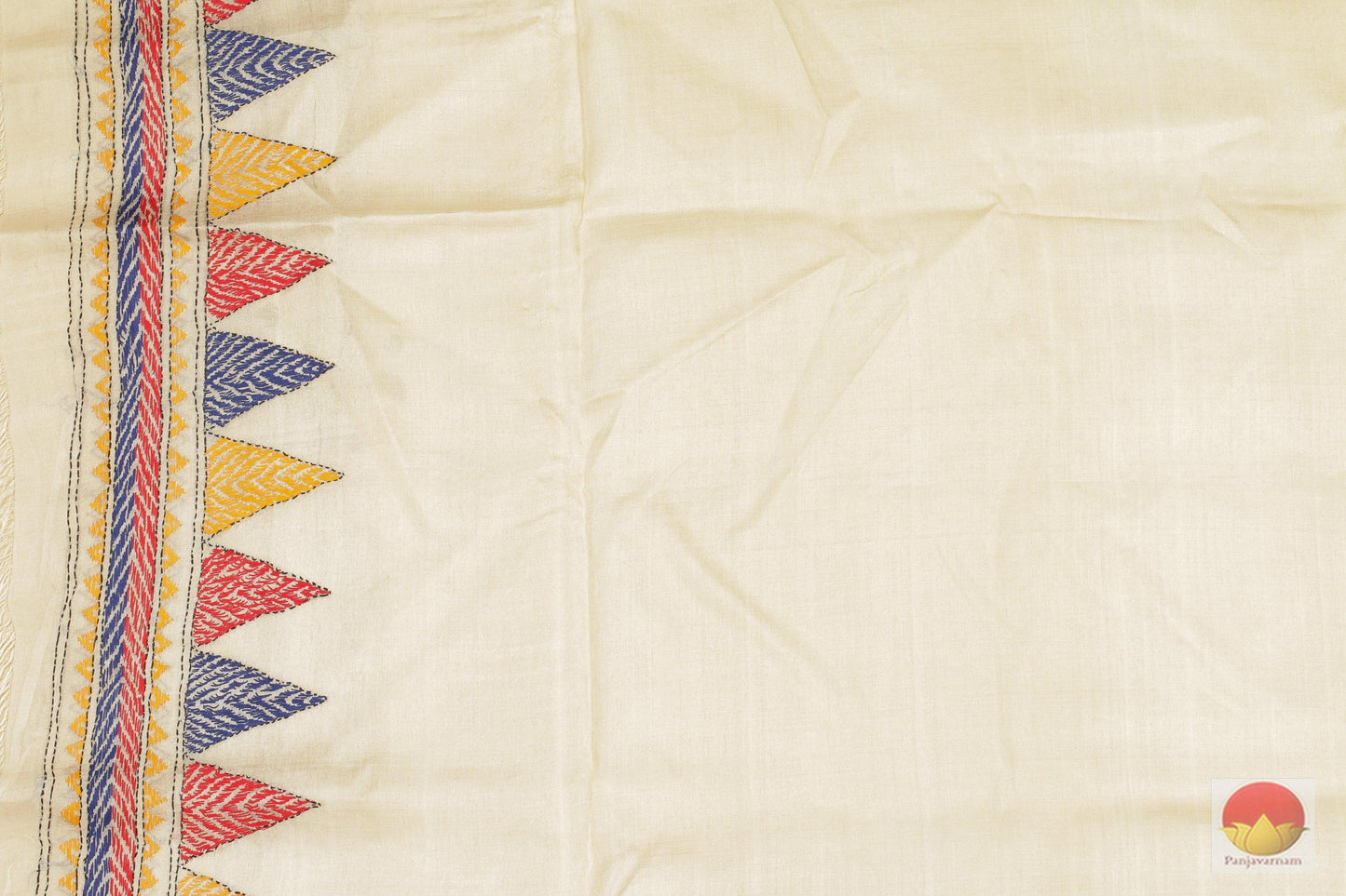 Kantha Work - Handwoven Pure Tussar Silk Saree - PT 55 Archives - Tussar Silk - Panjavarnam