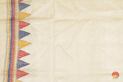 Kantha Work - Handwoven Pure Tussar Silk Saree - PT 55 Archives - Tussar Silk - Panjavarnam