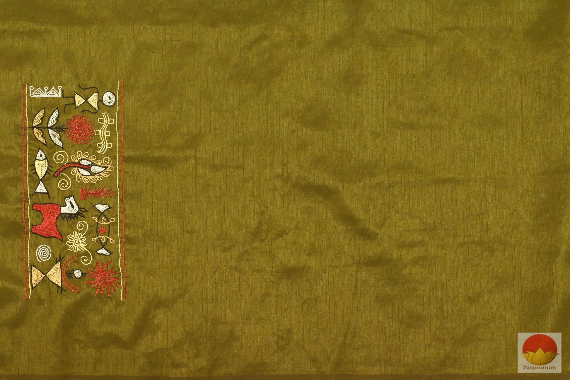 Kantha Work - Handwoven Pure Tussar Silk Saree - PT 65 Archives - Tussar Silk - Panjavarnam