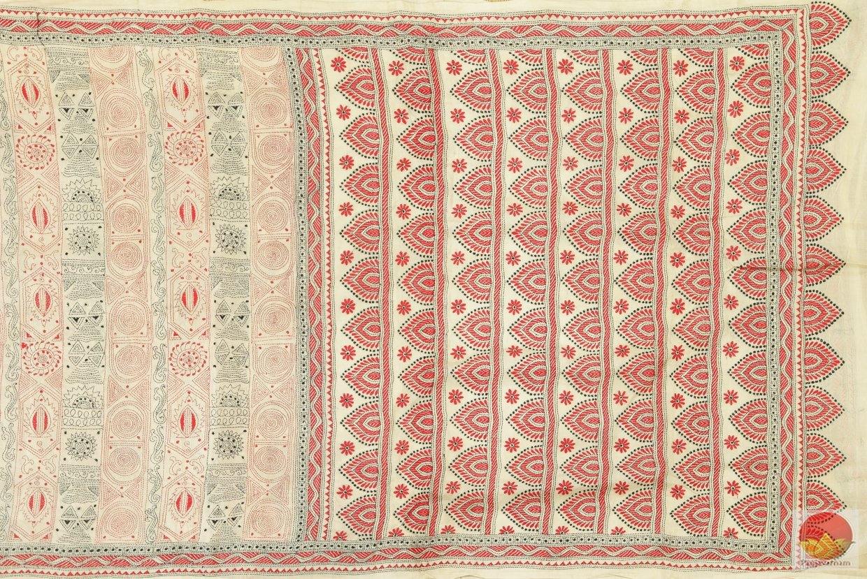 Kantha Work - Pure Tussar Silk Saree - PT 105 - Archives - Tussar Silk - Panjavarnam