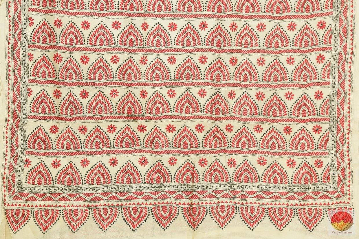 Kantha Work - Pure Tussar Silk Saree - PT 105 - Archives - Tussar Silk - Panjavarnam