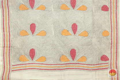 Kantha Work - Pure Tussar Silk Saree - PT 58 - Archives - Tussar Silk - Panjavarnam