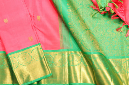 Korvai Border Handwoven Pure Silk Kanjivaram Saree - Pure Zari - PVJL 0718 1518 Archives - Silk Sari - Panjavarnam