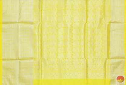 Lavender & Yellow - Silver Zari - Handwoven Pure Silk Kanjivaram Saree - Pure Zari - PV SVS 2059 Archives - Silk Sari - Panjavarnam
