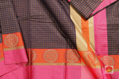 Lite Weight Handwoven Banarasi Silk Cotton Saree - PSC 264 - Silk Cotton - Panjavarnam