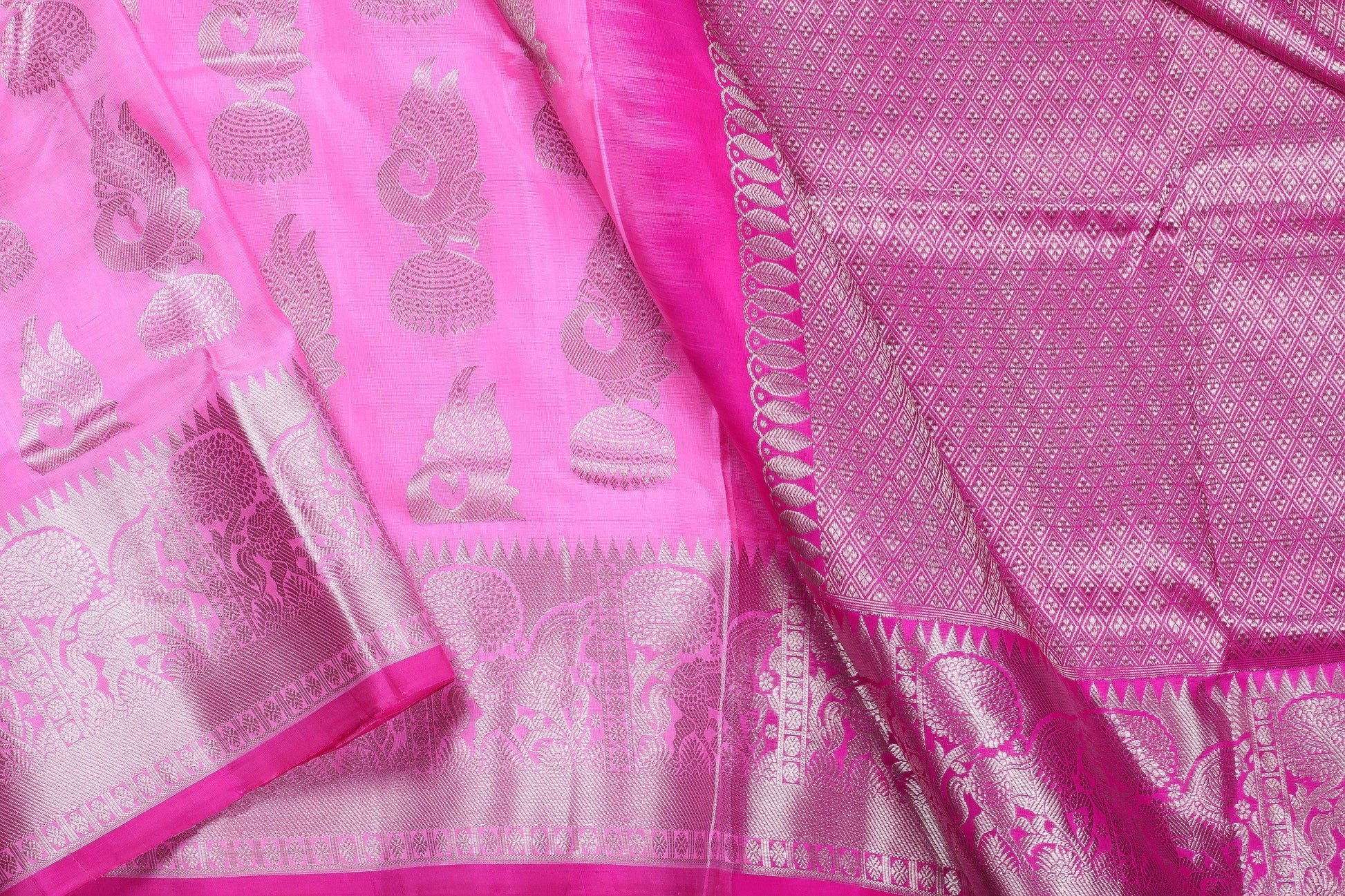 Lite Weight Handwoven Pure Silk Kanjivaram Saree - Pure Zari - PA 137 - Silk Sari - Panjavarnam