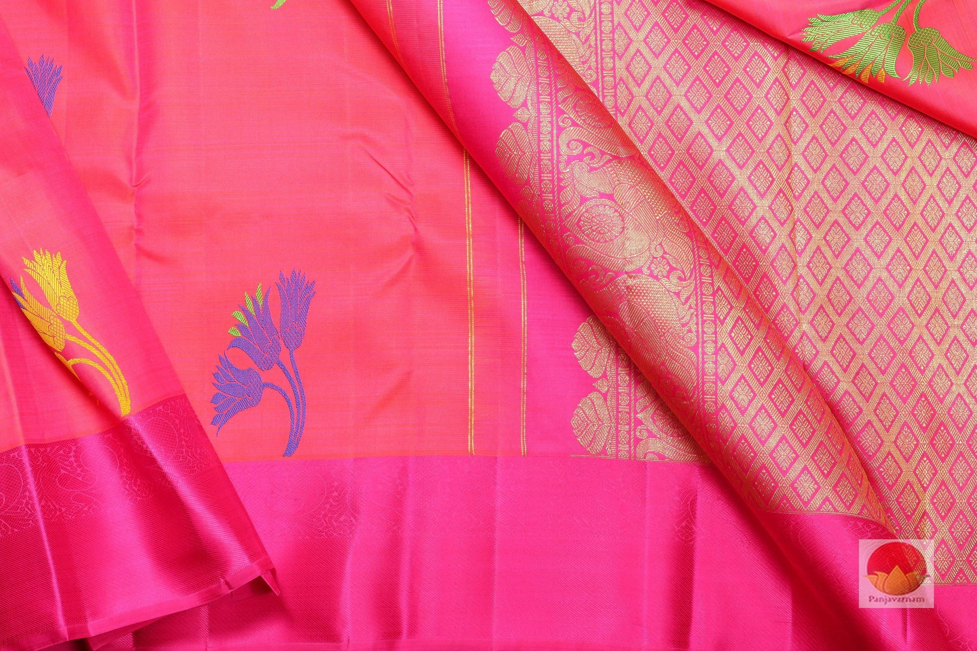 Lite Weight Handwoven Pure Silk Kanjivaram Saree - PV G 1656 - Silk Sari - Panjavarnam