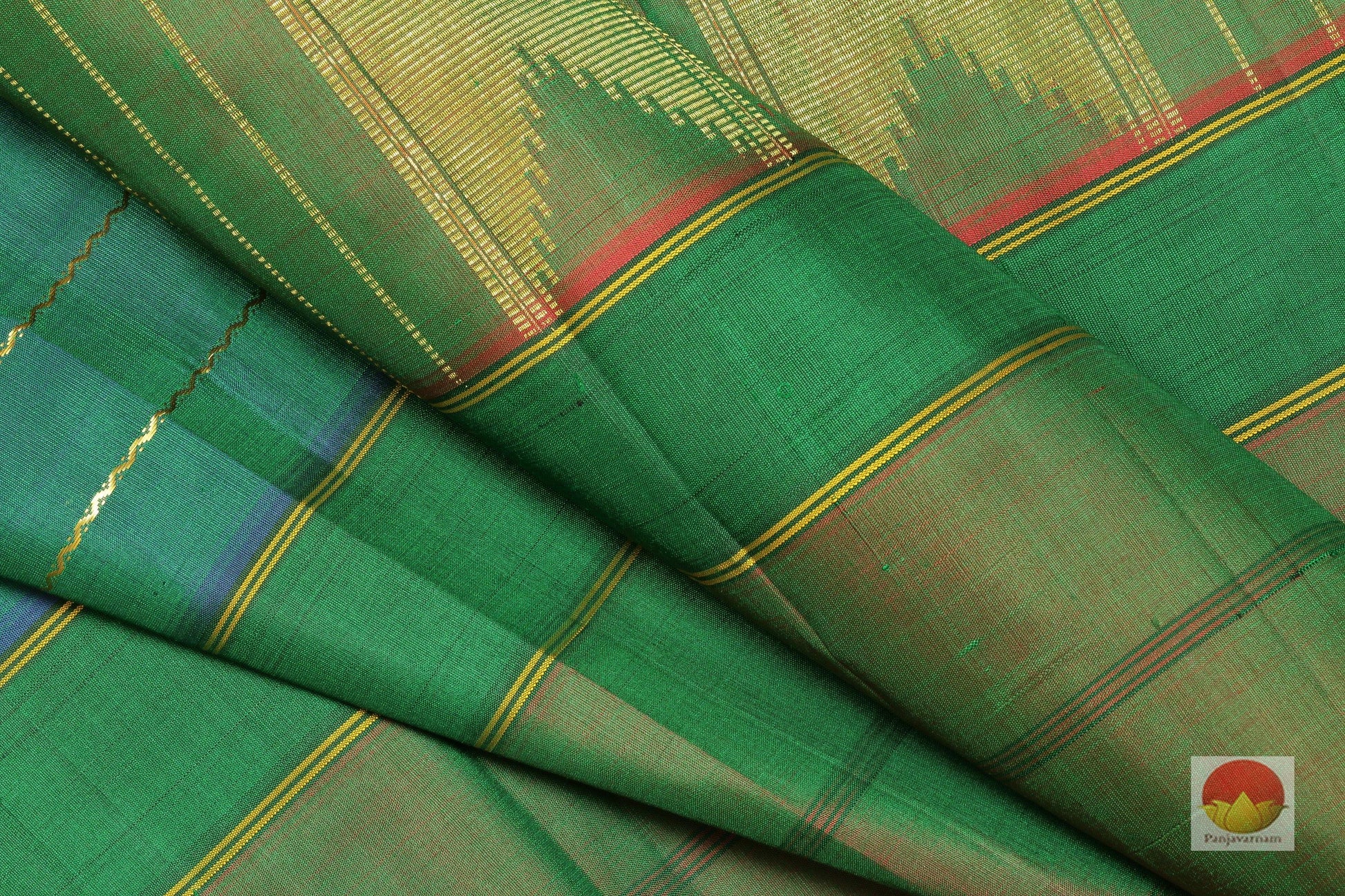 Lite Weight - Handwoven Pure Silk Kanjivaram Saree - Veldhari - PV G 1688 Archives - Silk Sari - Panjavarnam