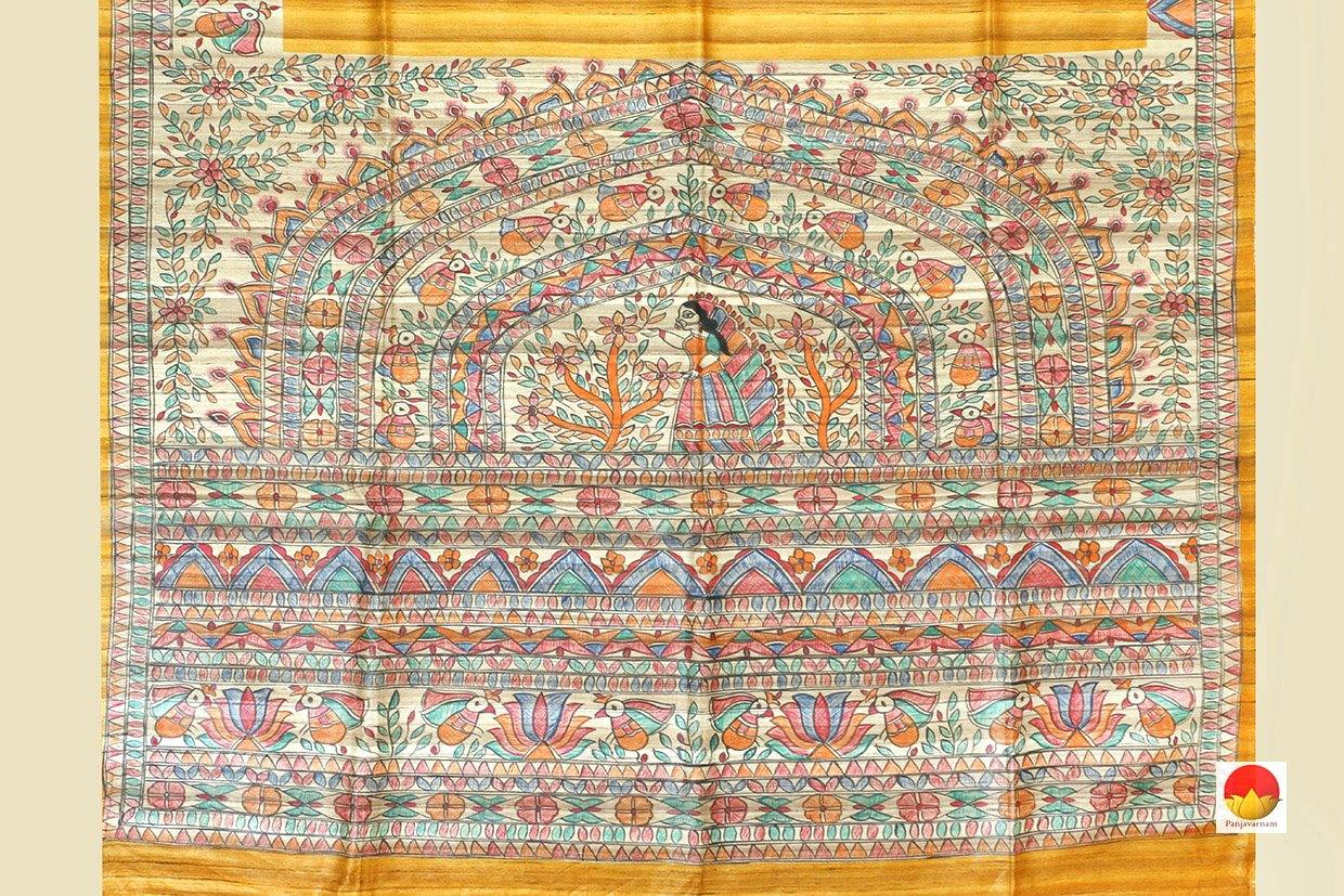 Madhubani - Handwoven Tussar Silk Saree - PT 547 - Archives - Tussar Silk - Panjavarnam