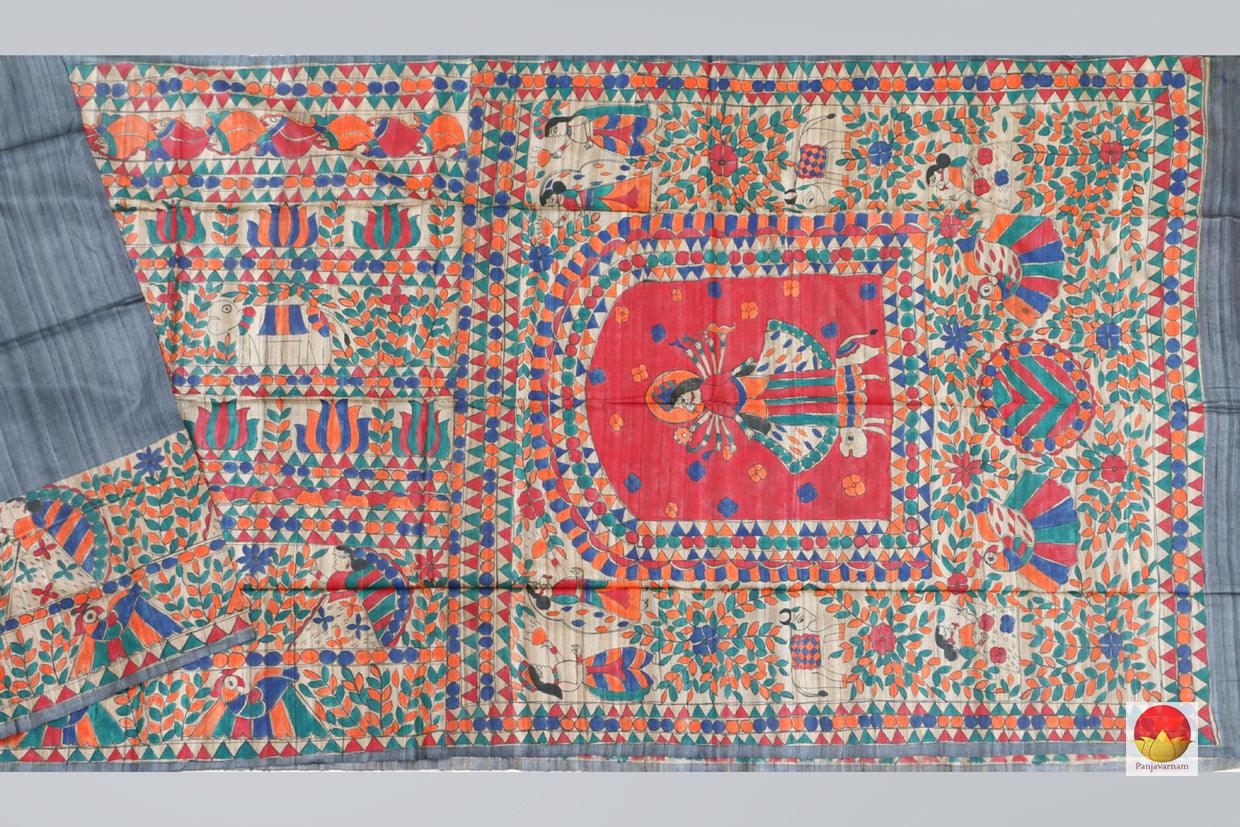 Madhubani - Handwoven Tussar Silk Saree - PT 600 - Archives - Tussar Silk - Panjavarnam
