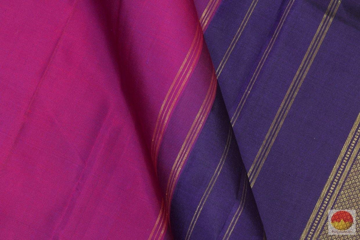 Magenta & Blue - Kanchipuram Silk Saree - Handwoven Pure Silk - Pure Zari - PV G 4216 Archives - Silk Sari - Panjavarnam