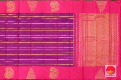 Magenta & Pink - Handwoven Pure Silk Kanchipuram Saree - Pure Zari - PV J 398 - Archives - Silk Sari - Panjavarnam