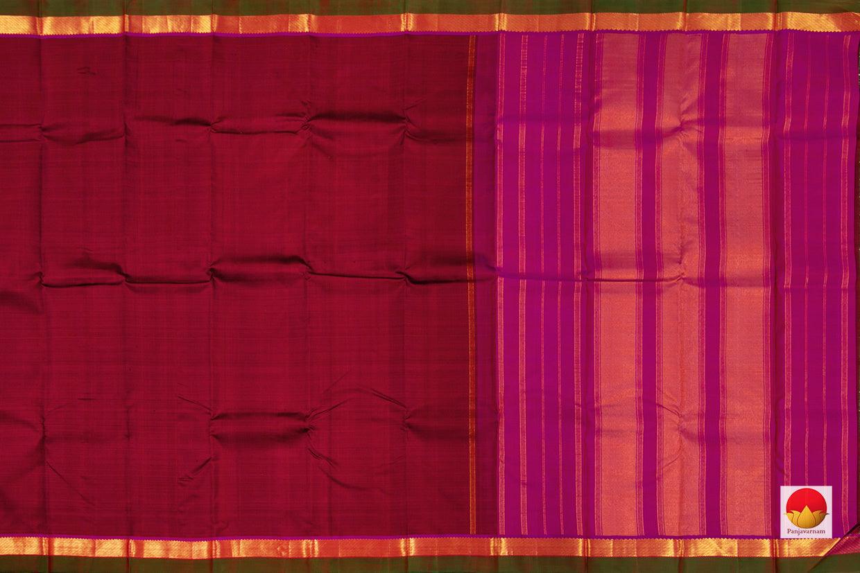 Magenta And Pink Kanchipuram Silk Saree Handwoven Pure Silk Pure Zari For Festive Wear PV J 676 - Silk Sari - Panjavarnam