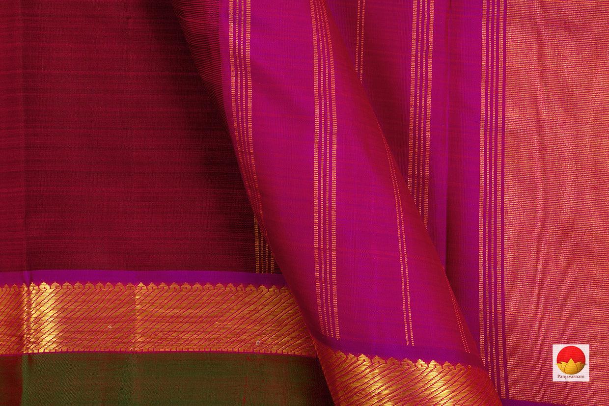 Magenta And Pink Kanchipuram Silk Saree Handwoven Pure Silk Pure Zari For Festive Wear PV J 676 - Silk Sari - Panjavarnam PV J 676