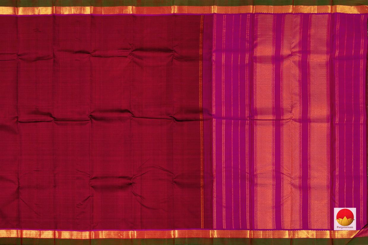 Magenta And Pink Kanchipuram Silk Saree Handwoven Pure Silk Pure Zari For Festive Wear PV J 676 - Silk Sari - Panjavarnam PV J 676