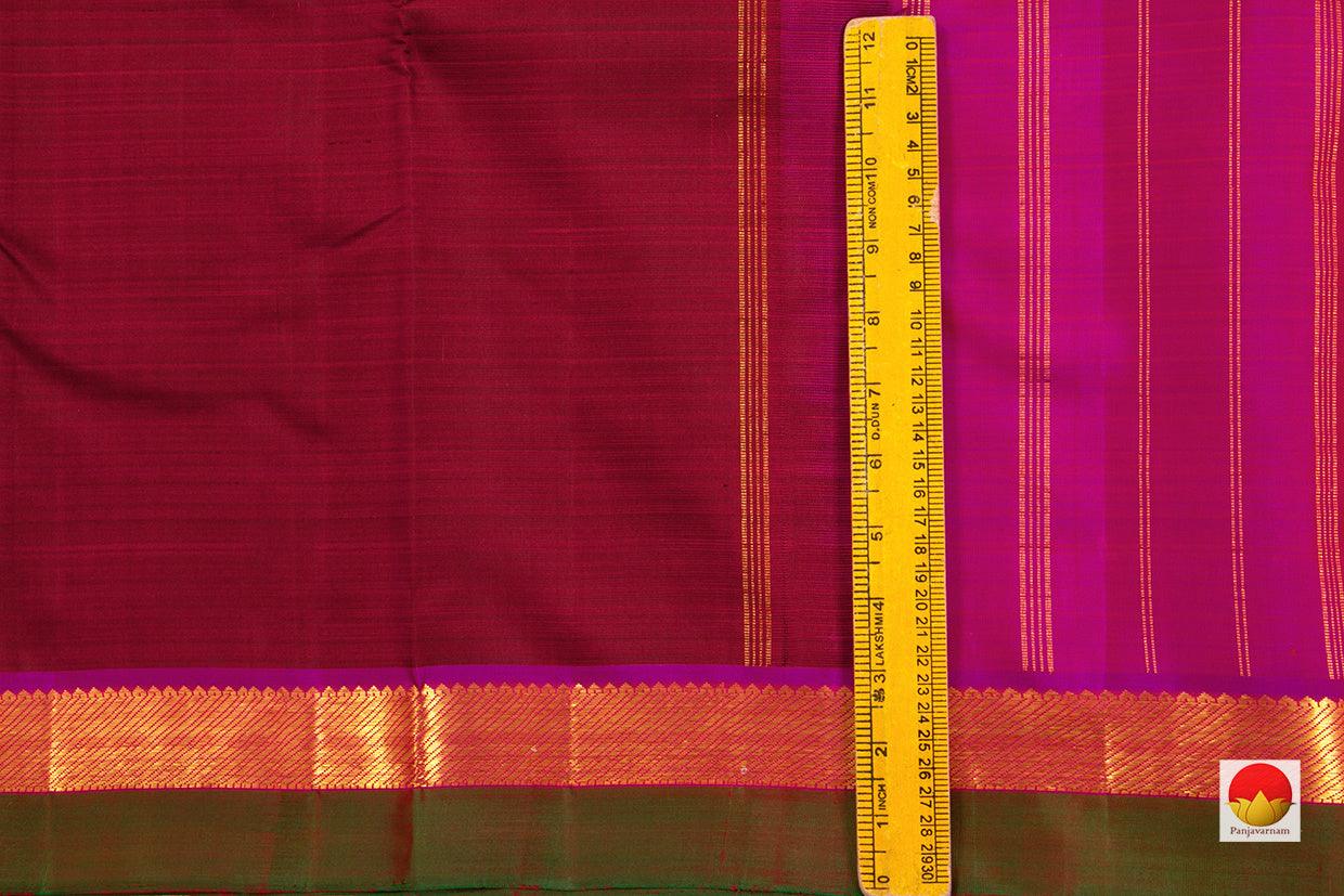 Magenta And Pink Kanchipuram Silk Saree Handwoven Pure Silk Pure Zari For Festive Wear PV J 676 - Silk Sari - Panjavarnam PV J 676