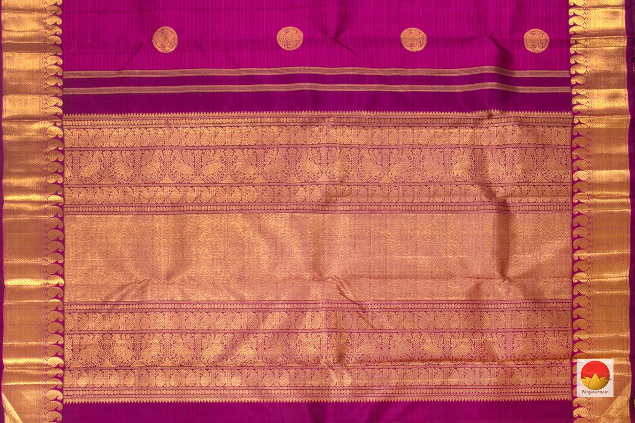 Magenta Kanchipuram Silk Saree Handwoven Pure Silk Pure Zari For Festive Wear PV DL 05 - Silk Sari - Panjavarnam