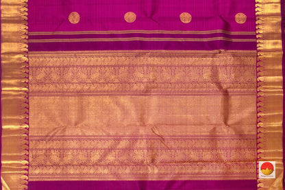 Magenta Kanchipuram Silk Saree Handwoven Pure Silk Pure Zari For Festive Wear PV DL 05 - Silk Sari - Panjavarnam
