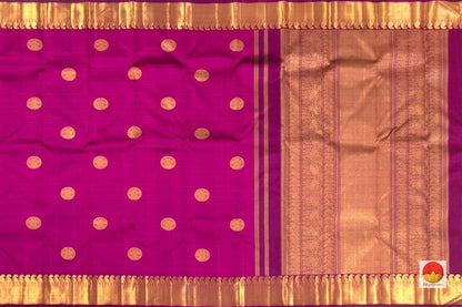 Magenta Kanchipuram Silk Saree Handwoven Pure Silk Pure Zari For Festive Wear PV DL 05 - Silk Sari - Panjavarnam PV DL 05