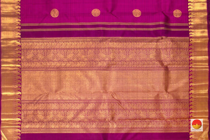 Magenta Kanchipuram Silk Saree Handwoven Pure Silk Pure Zari For Festive Wear PV DL 05 - Silk Sari - Panjavarnam PV DL 05