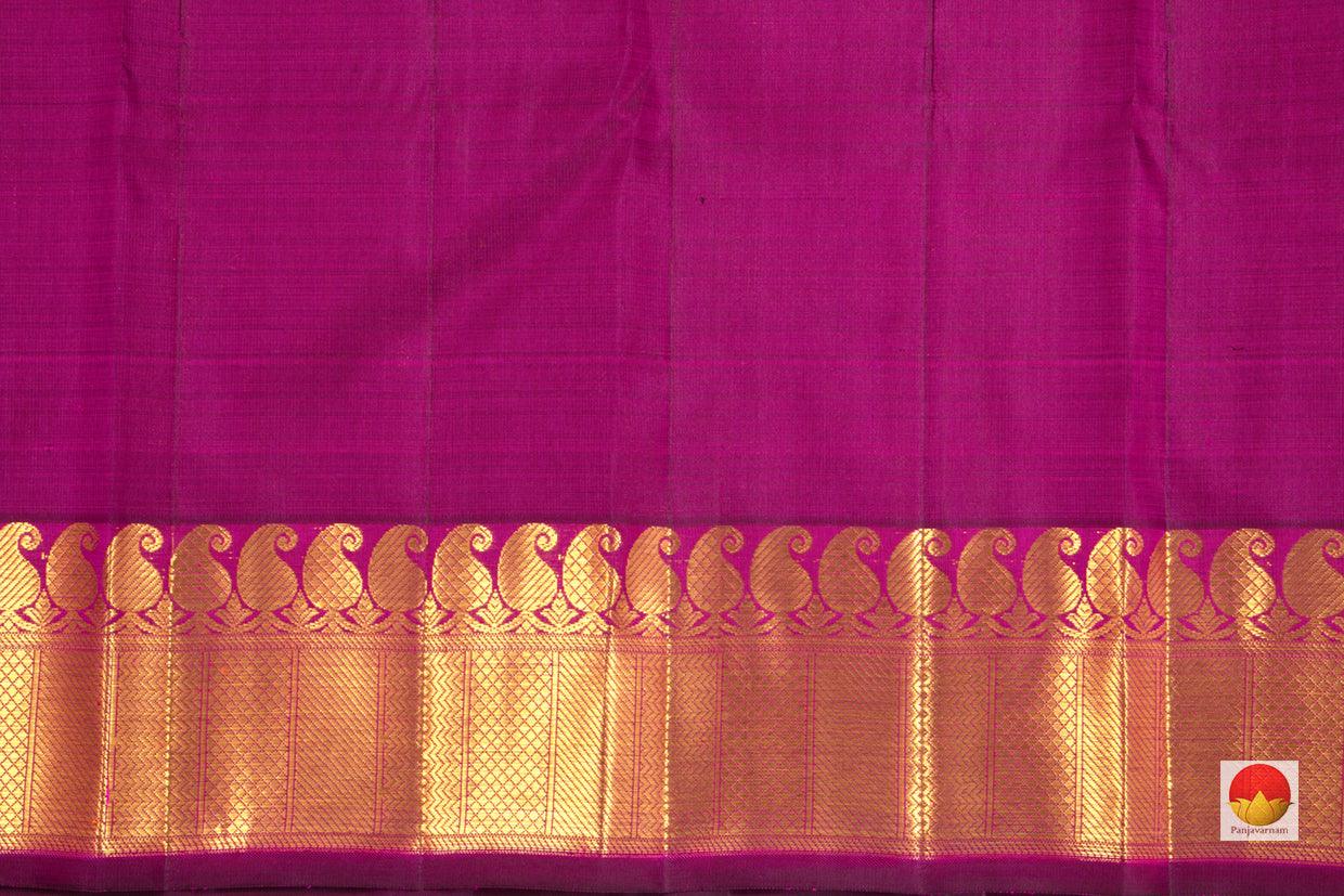 Magenta Kanchipuram Silk Saree Handwoven Pure Silk Pure Zari For Festive Wear PV DL 05 - Silk Sari - Panjavarnam PV DL 05