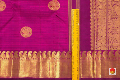 Magenta Kanchipuram Silk Saree Handwoven Pure Silk Pure Zari For Festive Wear PV DL 05 - Silk Sari - Panjavarnam PV DL 05