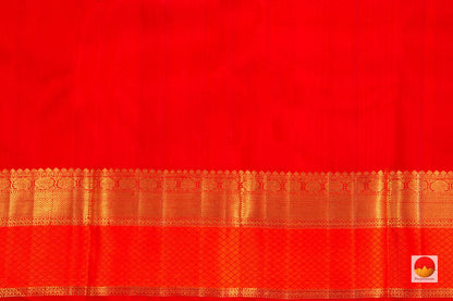 Manthulir Green And Orange Kanchipuram Silk Saree Handwoven Pure Silk Pure Zari For Wedding Wear PV NYC 05 - Silk Sari - Panjavarnam