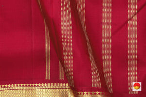 Maroon 9 Yards Kanchipuram Silk Saree Handwoven Pure Silk Pure Zari For Festive Wear PV NYC 533 - 9 yards silk saree - Panjavarnam PV NYC 533