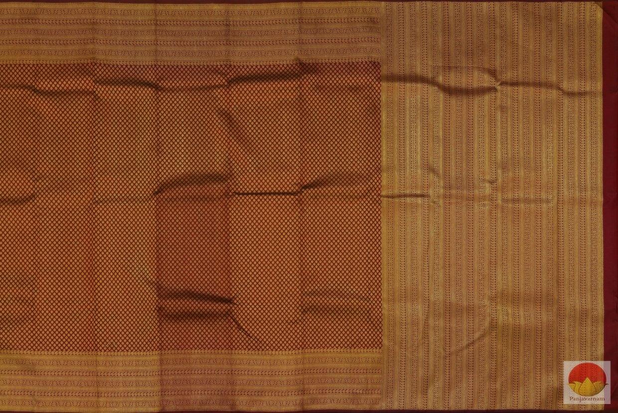 Maroon & Gold - Kanchipuram Silk Saree - Handwoven Pure Silk Saree - Pure Zari - PV KG 1819 - Archives - Silk Sari - Panjavarnam