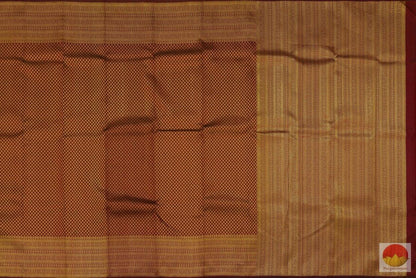 Maroon & Gold - Kanchipuram Silk Saree - Handwoven Pure Silk Saree - Pure Zari - PV KG 1819 - Archives - Silk Sari - Panjavarnam