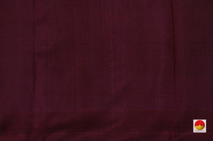 Maroon Kanchipuram Silk Saree Handwoven Pure Silk Pure Zari Borderless PV NYC 556 - Silk Sari - Panjavarnam PV NYC 556