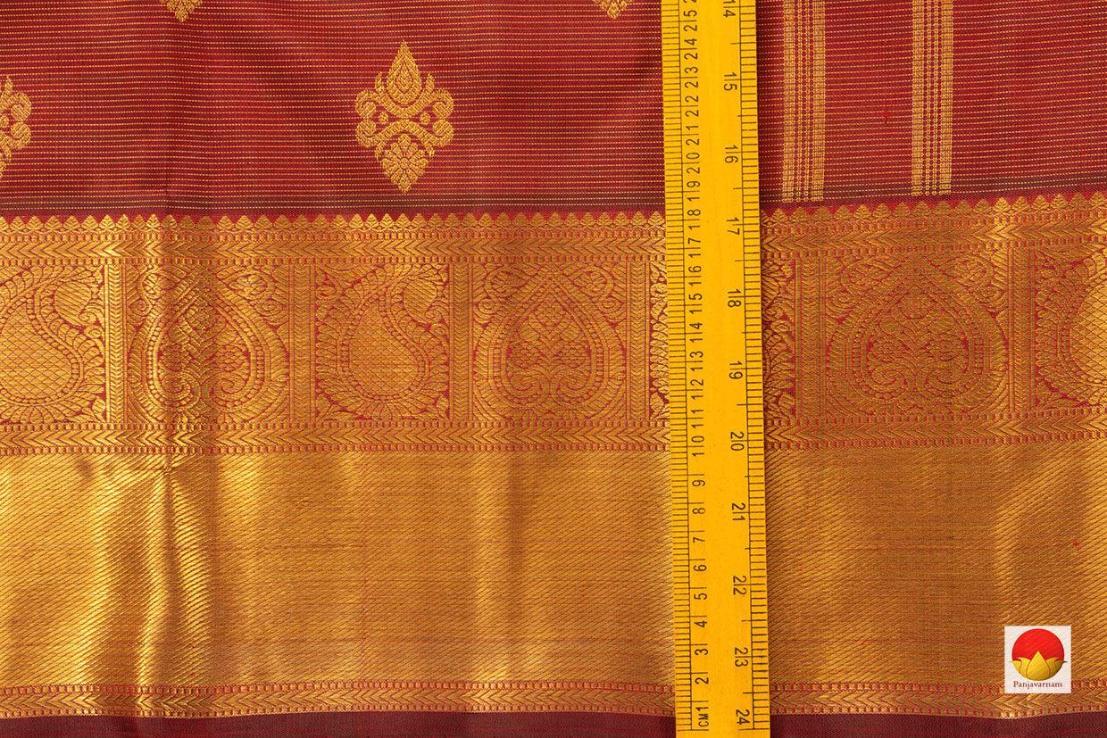 Maroon Vairaoosi Kanchipuram Silk Saree Handwoven Pure Silk Pure Zari For Wedding Wear PV GTA 14 - Silk Sari - Panjavarnam