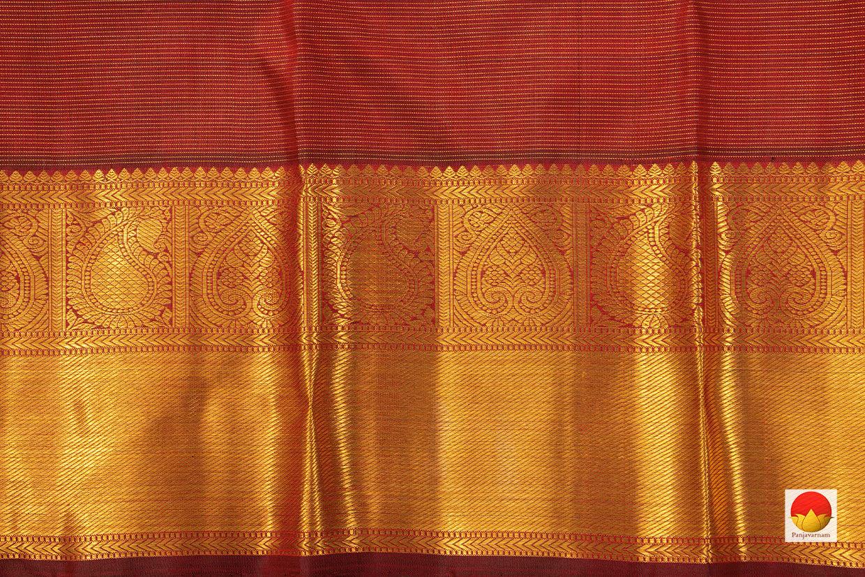 Maroon Vairaoosi Kanchipuram Silk Saree Handwoven Pure Silk Pure Zari For Wedding Wear PV GTA 14 - Silk Sari - Panjavarnam