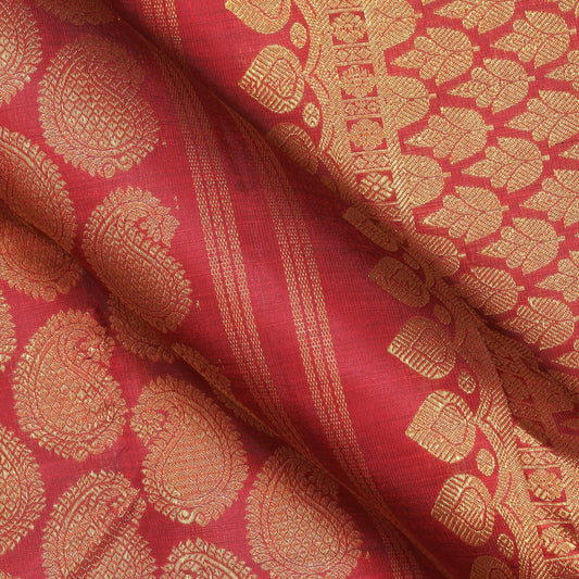 MaroonTraditional Design Handwoven Pure Silk Kanjivaram Saree Pure Zari For Wedding WearPV G 1818 - Silk Sari - Panjavarnam G 1818