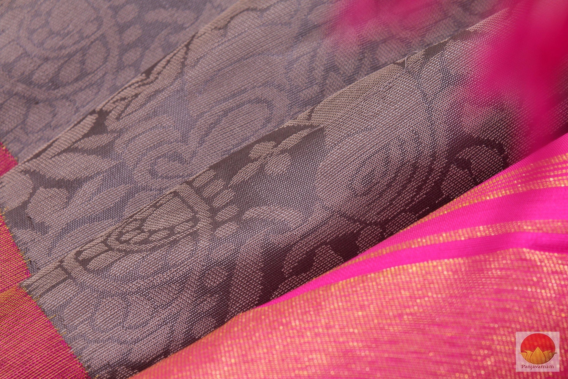 Mauve & Pink - Kanchipuram Silk Saree - Handwoven Pure Silk - Pure Zari - PV SVS 2010 Archives - Silk Sari - Panjavarnam