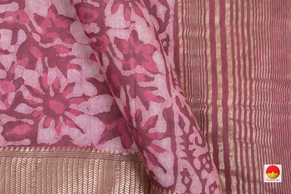 Mauve Handwoven Cotton Saree - PV GY 01 - Cotton Saree - Panjavarnam