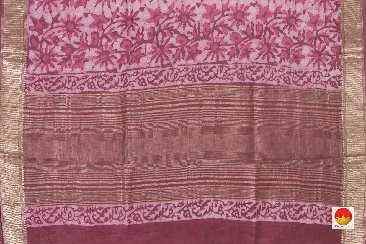 Mauve Handwoven Cotton Saree - PV GY 01 - Cotton Saree - Panjavarnam