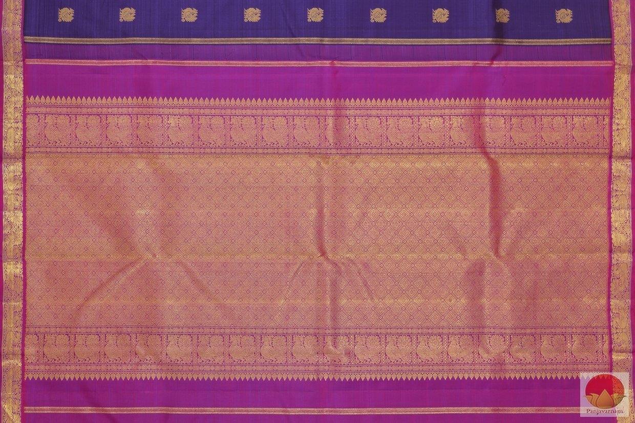 MS Blue & Magenta - Handwoven Kanchipuram SIlk Saree - Pure Zari - PV G 4143 - Archives - Silk Sari - Panjavarnam