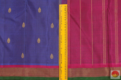 MS Blue & Magenta - Kanchipuram Silk Saree - Handwoven Pure Silk - Pure Zari - PV G 4175 - Archives - Silk Sari - Panjavarnam