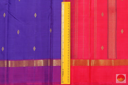 MS Blue and Orange - Lite Weight Handwoven Pure Silk Kanchipuram Saree - PV SVS 12301 Archives - Silk Sari - Panjavarnam