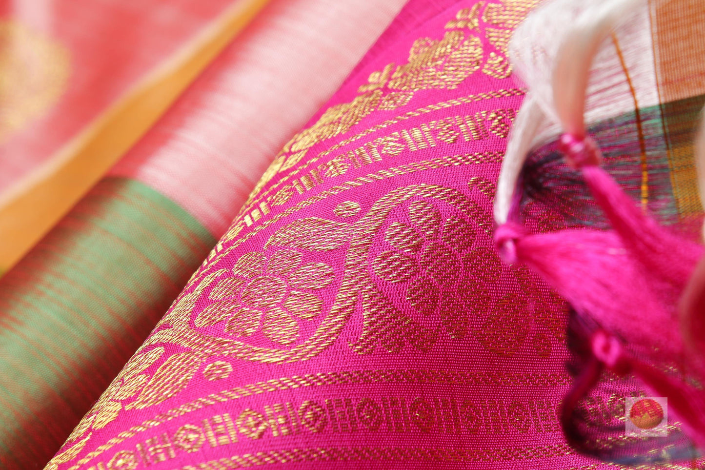 Multicolour Checked Handwoven Pure SIlk Kanjivaram Saree - PVM 0518 1415 - Silk Sari - Panjavarnam