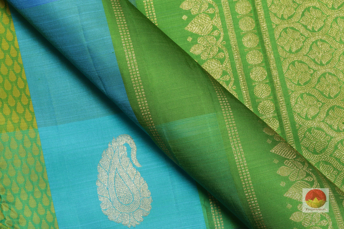 Multicolour Checks - Borderless Handwoven Pure Silk Kanjivaram Saree - PV SVS 15725 Archives - Silk Sari - Panjavarnam