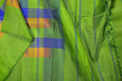 Multicolour Checks Handwoven Kanjivaram Saree - Pure Silk - PVA 0418 1233 - Silk Sari - Panjavarnam