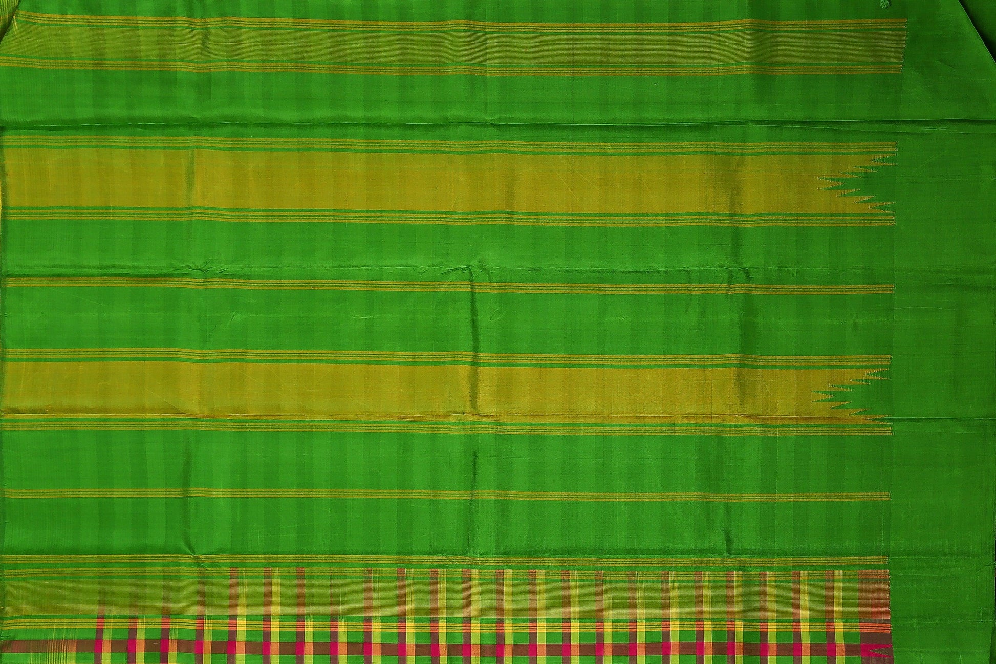 Multicolour Checks Handwoven Kanjivaram Saree - Pure Silk - PVA 0418 1245 - Silk Sari - Panjavarnam