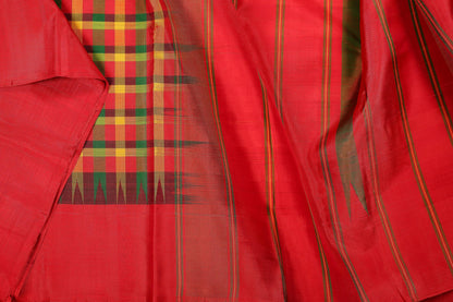 Multicolour Checks Handwoven Kanjivaram Silk Saree - Pure Silk - PVA 0418 1254 - Silk Sari - Panjavarnam