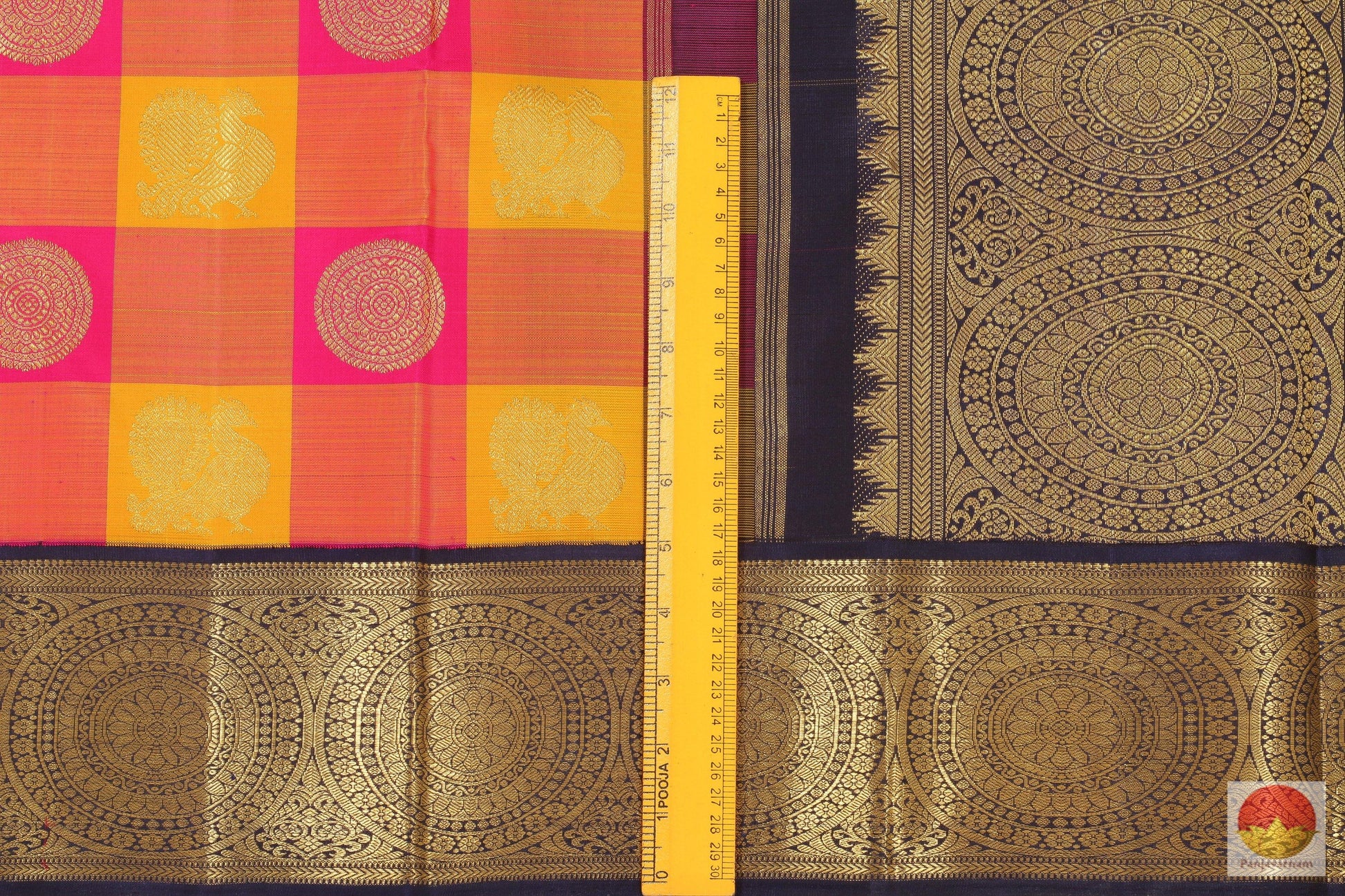 Multicolour Checks - Handwoven Pure Silk Kanjivaram Saree - Pure Zari - PV G 1993 - Archives - Silk Sari - Panjavarnam