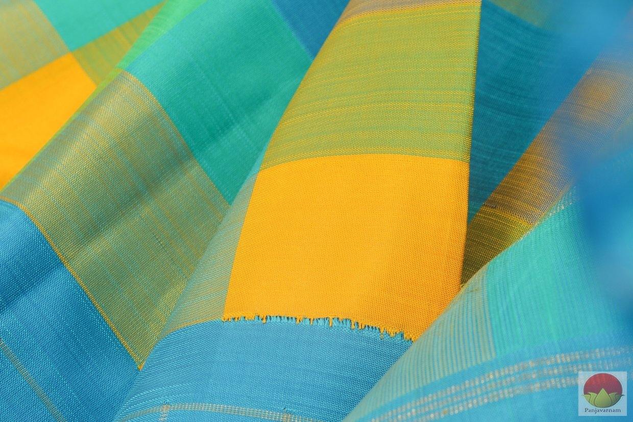 Multicolour Checks - Kanchipuram Silk Saree - Handwoven Pure Silk - Pure Zari - PV G 4176 - Silk Sari - Panjavarnam